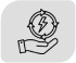 Hand mit Blitzsymbol
